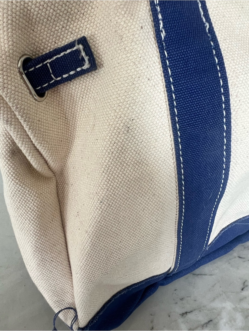 Sunwin Canvas Tote with Navy Pocket Accents - Picture 10 of 15